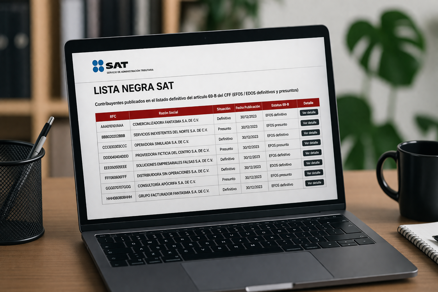 SAT lista negra consecuencias