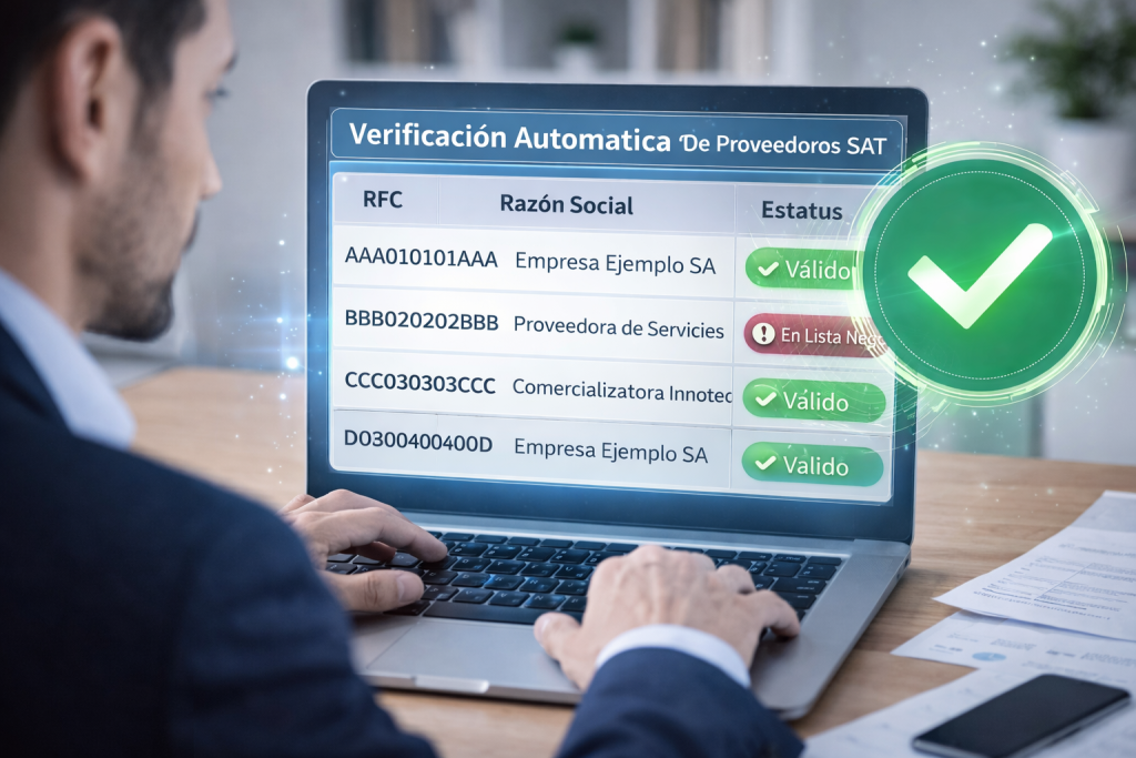 verificación automática de proveedores SAT