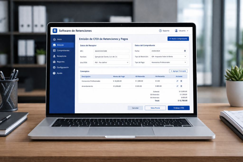 software CFDI retenciones 2026